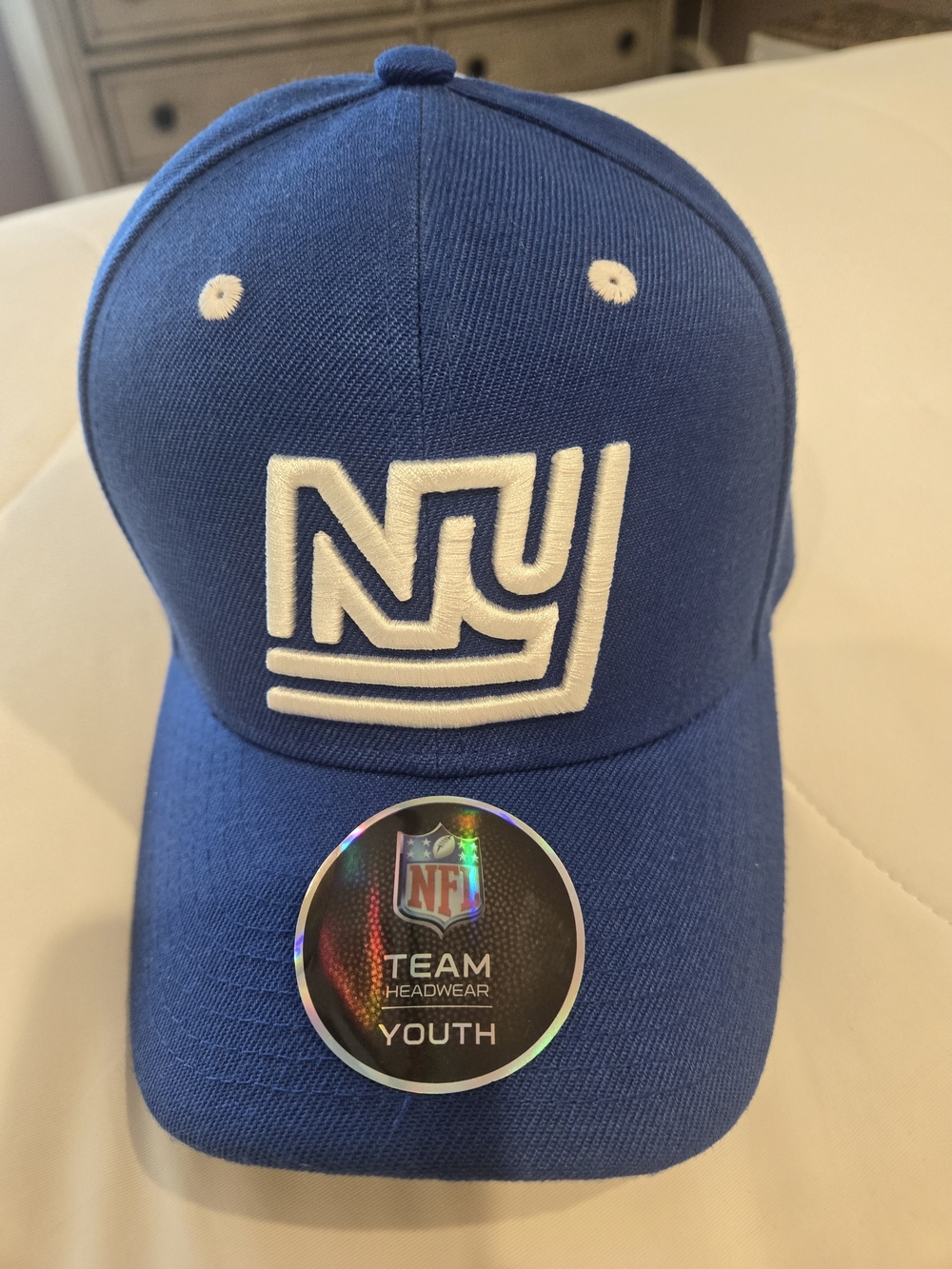 NFL Kids Blue and White NY Logo Cap